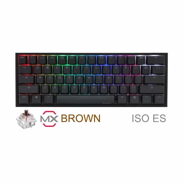 Teclado mecánico Ducky One 2 Mini RGB Cherry MX Brown Double-Shot PBT DKON2061ST-BESALAZT1