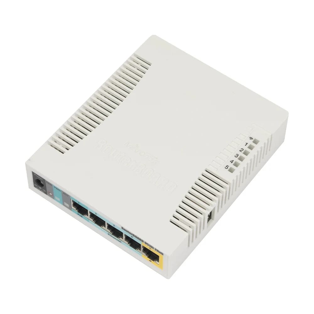 Router WiFi MikroTik RouterBOARD RB951Ui-2HnD 2.4GHz 5 puertos LAN 600MHz 128MB RAM con fuente
