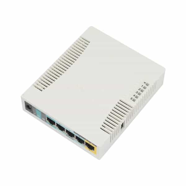 Router WiFi MikroTik RouterBOARD RB951Ui-2HnD 2.4GHz 5 puertos LAN 600MHz 128MB RAM con fuente