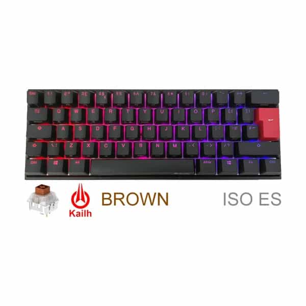 Teclado mecánico gamer Ducky Mecha Mini V2 RGB Kailh Box Brown Switch ISO español