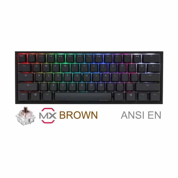 Teclado mecánico Ducky One 2 Mini RGB Cherry MX Brown Double Shot PBT DKON2061ST-BUSPDAZT1