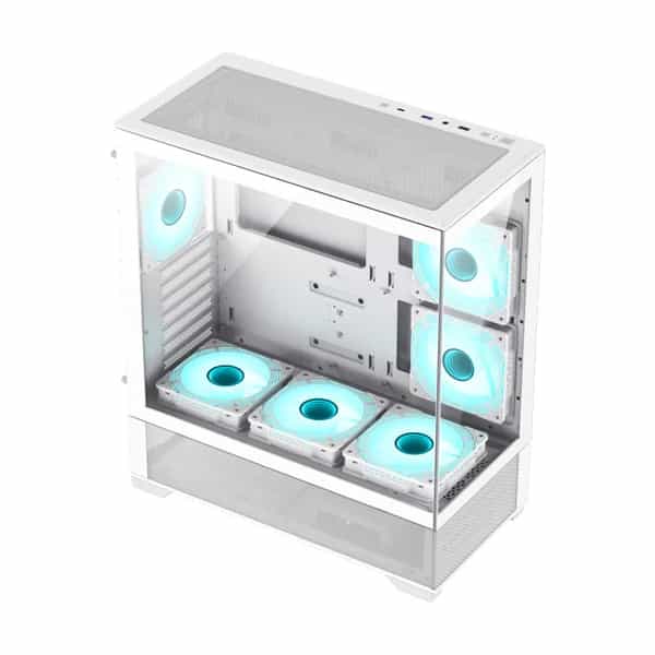 Gabinete GameMax Vista AW Blanco E-ATX 6 fans ARGB