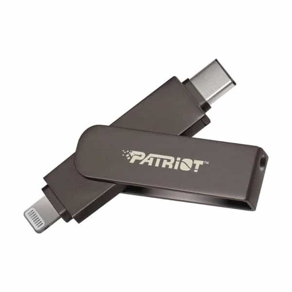 Pendrive Patriot iLuxe Stick Swing Duo 128 GB USB-C y Lightning USB 3.2 Gen1 PI128GSKM30CL