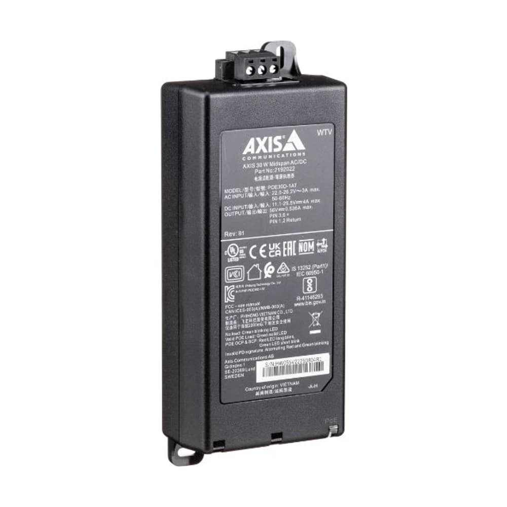 Inyector PoE midspan Axis 30W AC/DC