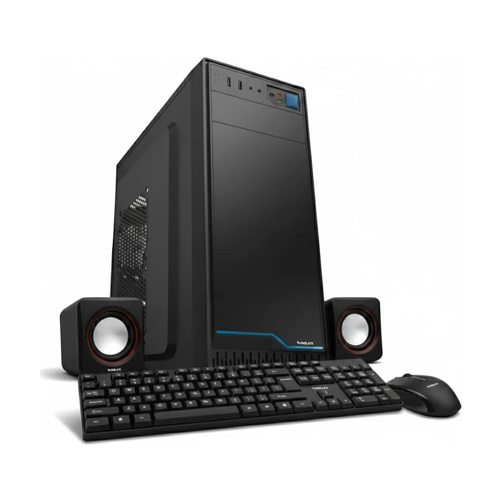 Gabinete kit Kelyx LC728-20 con fuente 500W, teclado, mouse y parlantes