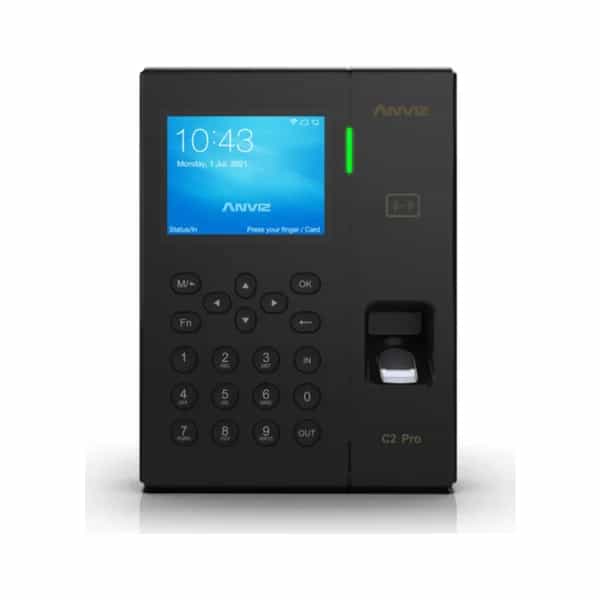 Control de acceso y asistencia Anviz C2 Pro huella y RFID 3000 usuarios PoE Cloud sin fuente