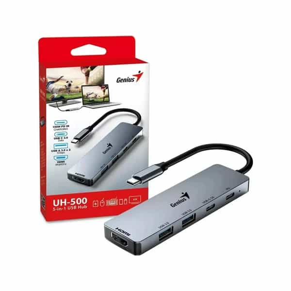 Hub USB-C Genius UH-500 HDMI 4K/60Hz PD 100W
