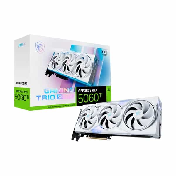 Placa de Video MSI GeForce RTX 5060 Ti 8G GAMING TRIO OC WHITE GDDR7 128-bit 912-V536-028