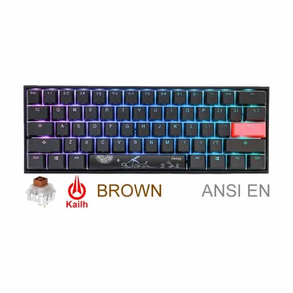 Teclado gamer Ducky Mecha Mini V2 RGB Kailh Box Brown PBT Double-Shot DKME2061ST-KUSPDAATK