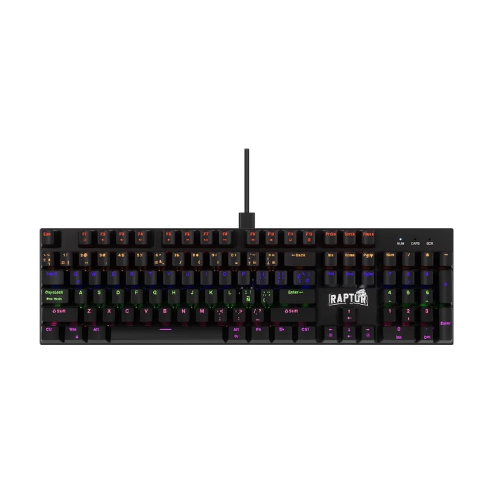 Teclado Gamer Raptor Fireclaw M104 Mecánico Retroiluminado Switch Red Outemu RAP-TEC-MEC-104-CN