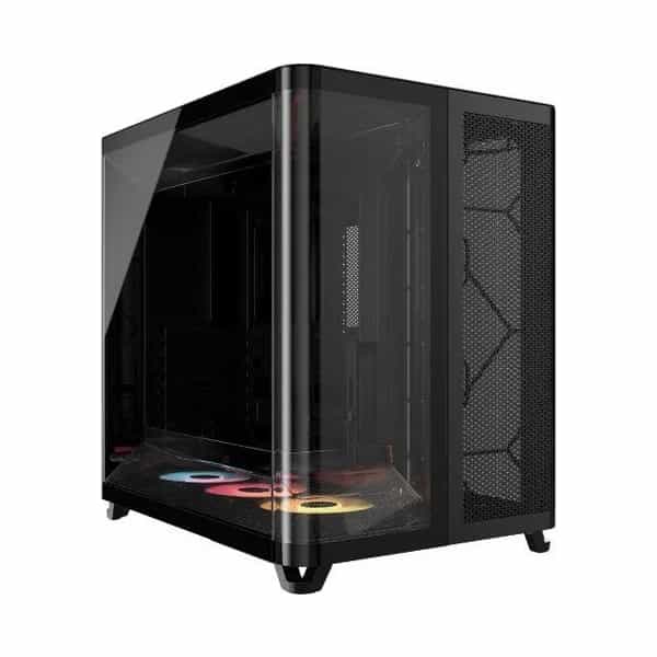 Gabinete Corsair Air 5400 LX-R iCUE Link RGB triple cámara negro CC-9011320-WW