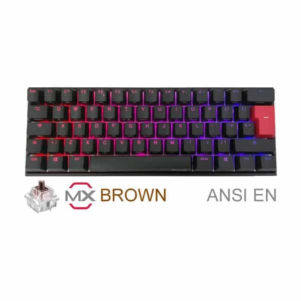 Teclado gamer Ducky Mecha Mini 60% RGB Cherry Brown PBT Double-Shot DKME2061ST-BUSPDAAT1