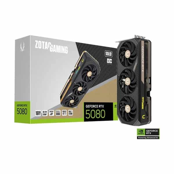 Placa de video Zotac Gaming GeForce RTX 5080 Solid OC 16 GB GDDR7 ZT-B50800J-10P