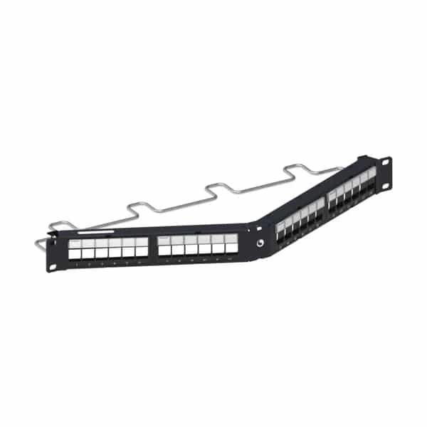Patchera modular angular CommScope 24 puertos 1U para jacks SL CPPA-SDDM-SL-1U-24