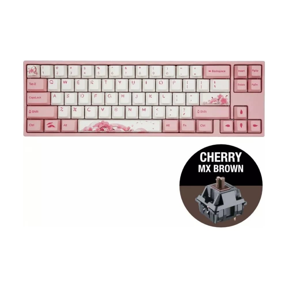 Teclado mecánico Ducky Miya Pro Sakura V2 Switch Cherry MX Brown inglés PBT LED blanco