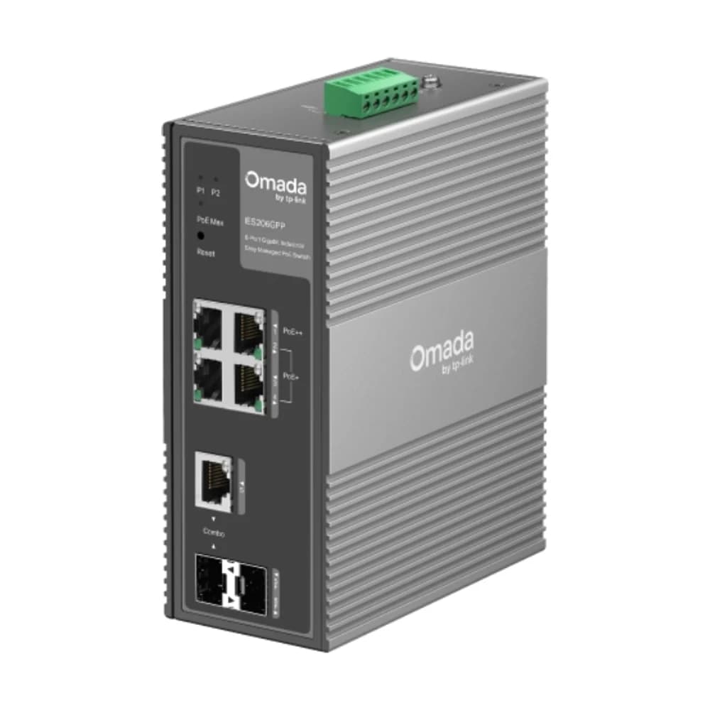IES206GPP - Switch Industrial Riel Din 6Port -x1 60W- x3 30W- Omada