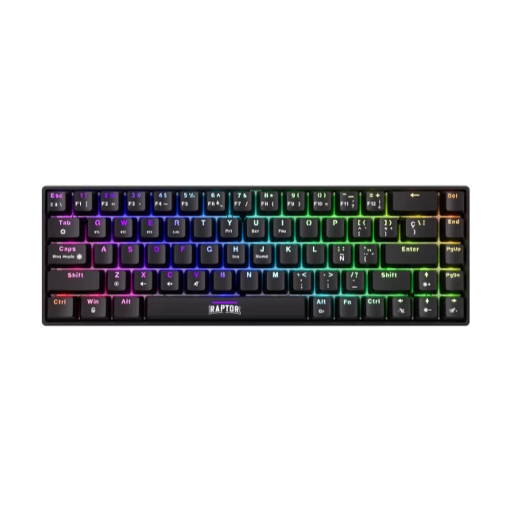 Teclado Gamer Raptor Fireclaw M68 Wireless Mecánico Retroiluminado Red Outemu
