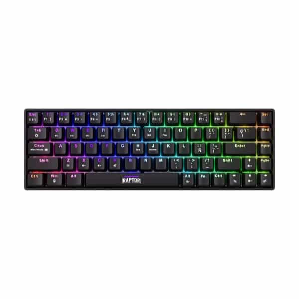 Teclado Gamer Raptor Fireclaw M68 Wireless Mecánico Retroiluminado Red Outemu