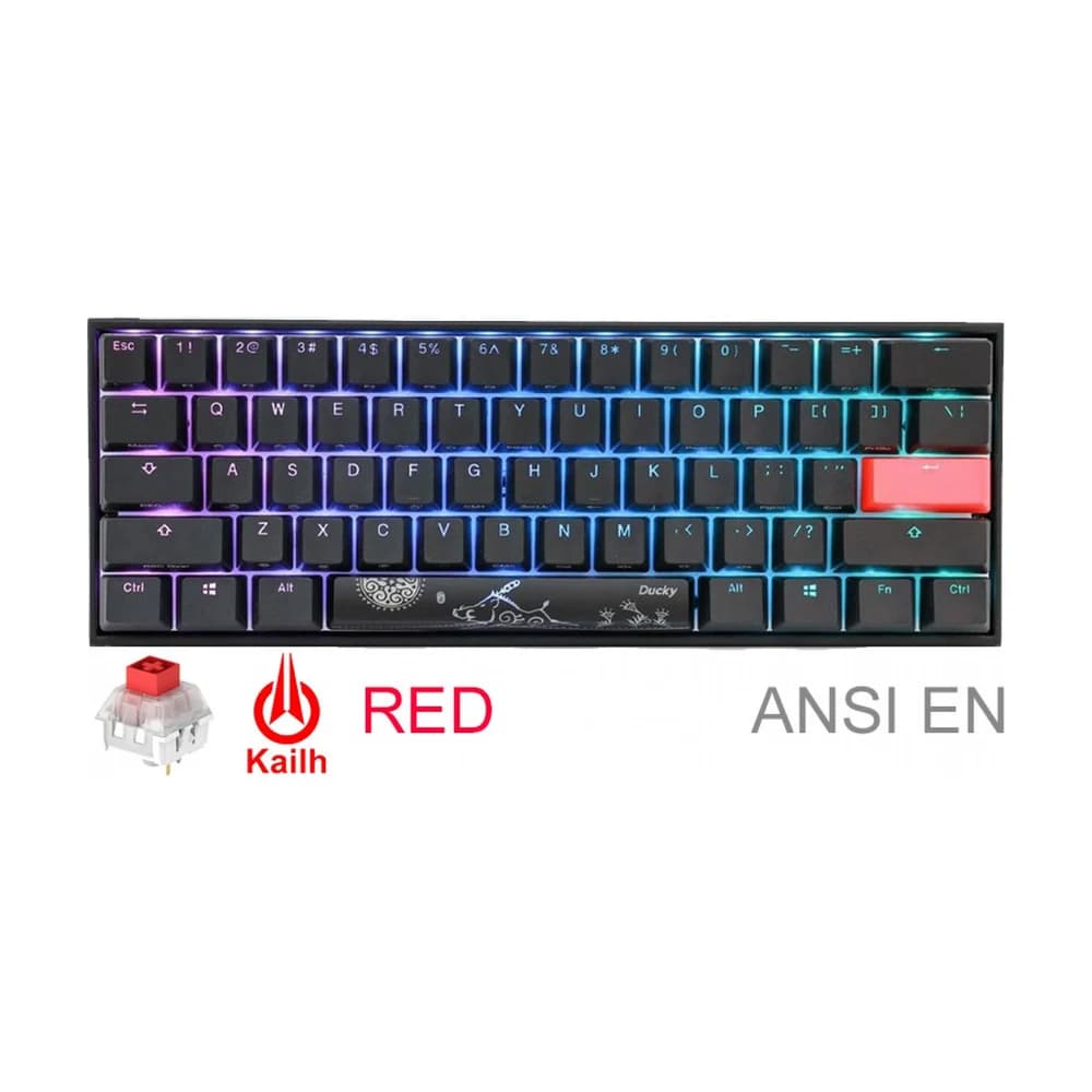 Teclado gamer Ducky Mecha Mini V2 RGB Kailh Box Red PBT Double Shot DKME2061ST-KUSPDAATR