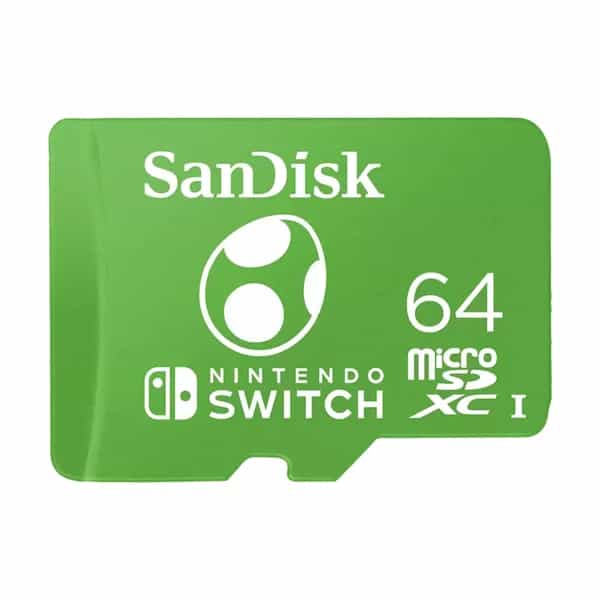 Tarjeta de Memoria SanDisk MicroSDXC 64GB UHS-I Card C10 U3 100Mb for Nintendo Switch Yoshi Edition