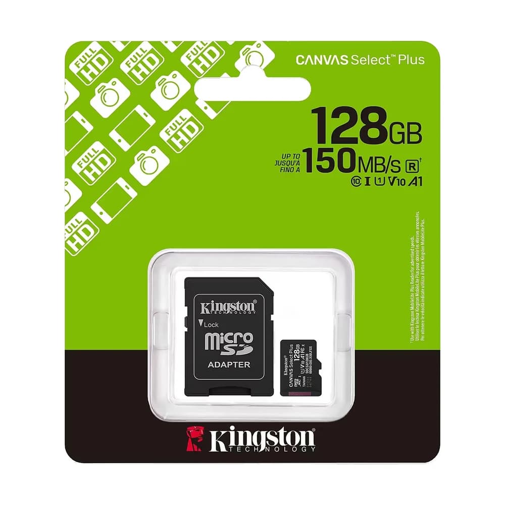 Tarjeta MicroSD 128GB C10 Kingston Canvas Select Plus G3