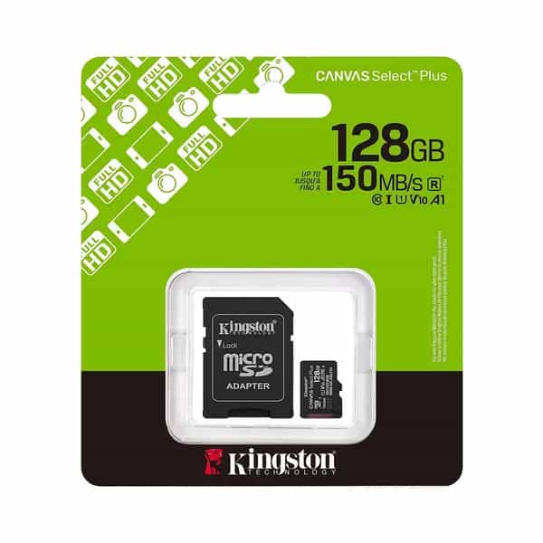 Tarjeta MicroSD 128GB C10 Kingston Canvas Select Plus G3