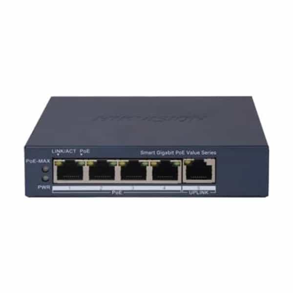 Switch PoE Hikvision 4 puertos Gigabit PoE + 1 uplink DS-3E1505P-EI