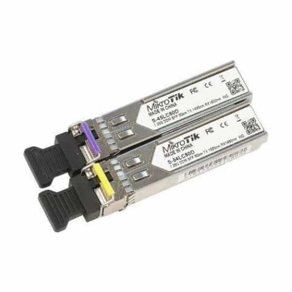Par de módulos SFP MikroTik S-45LC80D + S-54LC80D 1.25G monomodo 80km