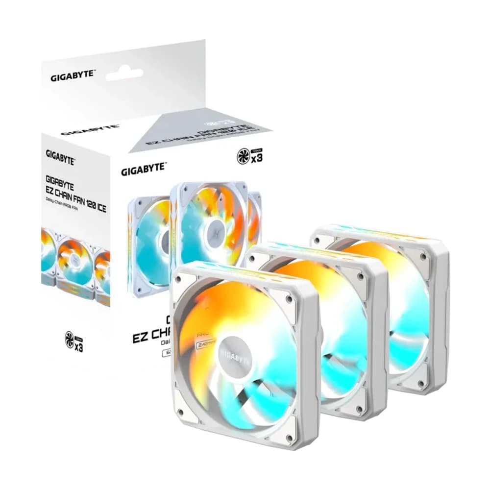 Fan Cooler GIGABYTE AORUS EZ CHAIN FAN 120x3 ARGB Blanco