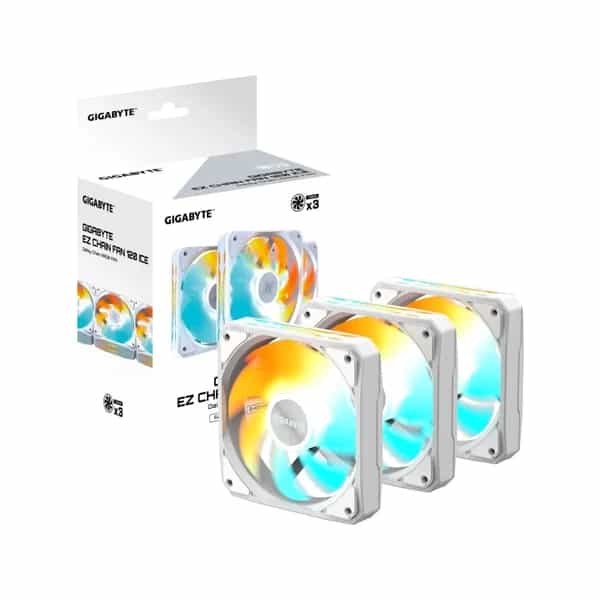 Fan Cooler GIGABYTE AORUS EZ CHAIN FAN 120x3 ARGB Blanco