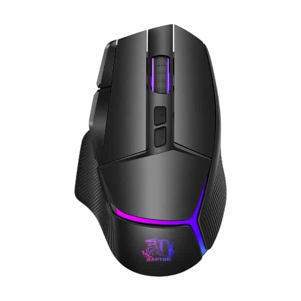 Mouse Gamer Raptor Storm Grip Wireless 9 botones 24000dpi retroiluminado con soft Black