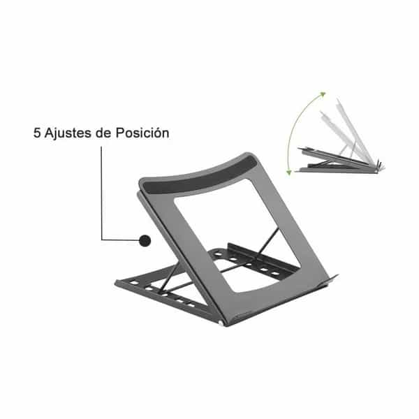 Soporte plegable Intelaid para notebook y tablet 5 posiciones ergonómico IT-BNB