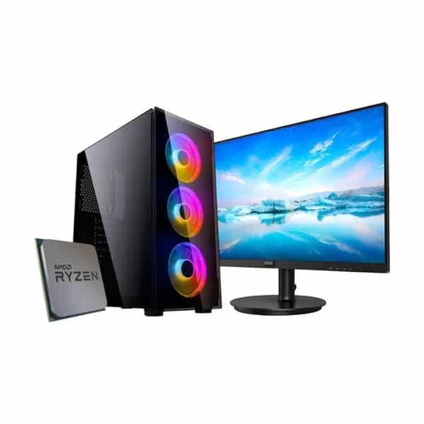 PC de escritorio Ecovision AMD Ryzen 5 5600GT 16 GB SSD 480 GB + monitor de 22 pulgadas