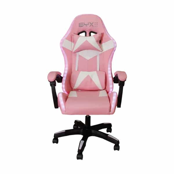 Silla Gamer Syx GC-S02 Pk Wh Rosa Blanco RGB