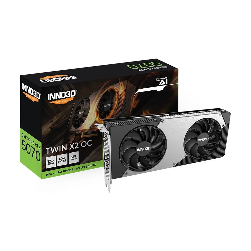 Placa de Video INNO3D NVIDIA Geforce RTX 5070 12GB DDR7 TWIN X2 OC