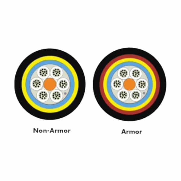 Cable de fibra Siemon 12 fibras multimodo OM4 exterior armado por metro 9PA5D012G-T501M