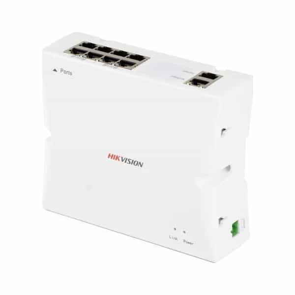 Switch distribuidor de audio/video para videoportero Hikvision 8 puertos DS-KAD308