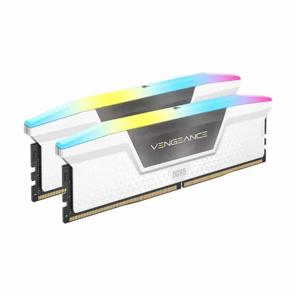 Memoria DDR5 Corsair 32Gb (2x16Gb) 6000 MHz Vengeance RGB AMD Expo & Intel XMP White CL38