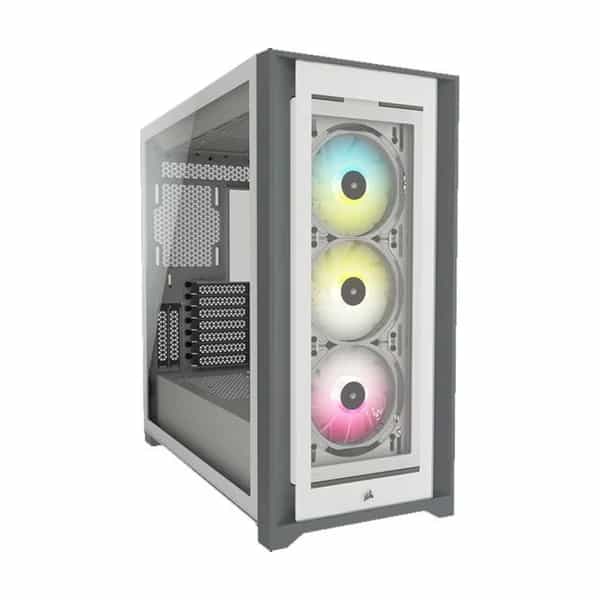 Gabinete Corsair iCUE 5000X RGB mid tower vidrio templado blanco CC-9011213-WW