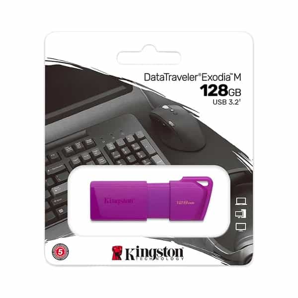 Pendrive USB Kingston Datatraveler Exodia M 128GB USB 32 Neon Purple (KC-U2L128-7LP)