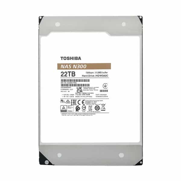 Disco duro 22TB NAS Toshiba N300 PRO 512MB CMR 7200