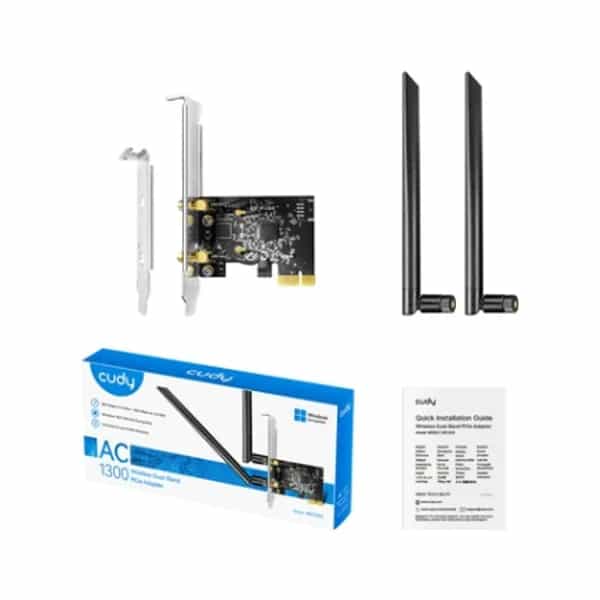 Adaptador Cudy de Red PCIE Doble Banda WIFI 5 AC1300 (WE1300)