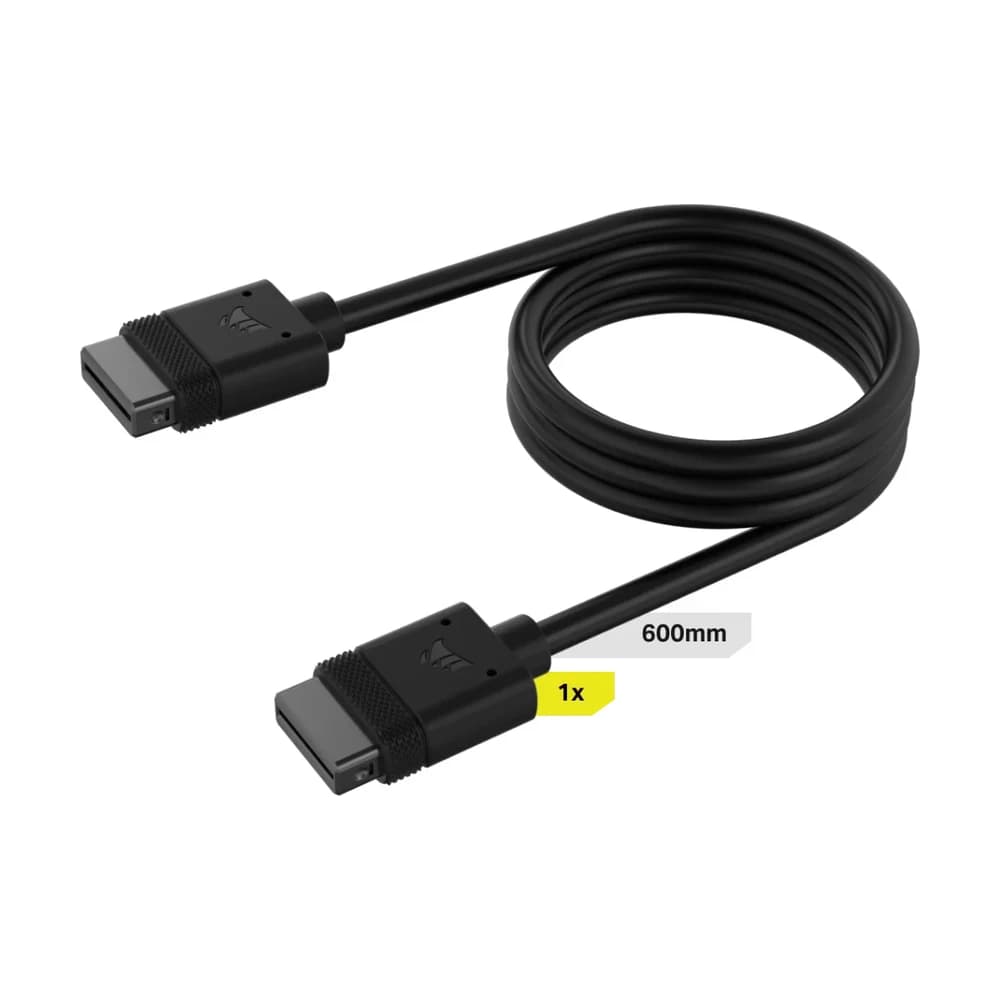 Cable Corsair iCUE LINK 1x 600mm con conector derecho negro CL-9011119-WW