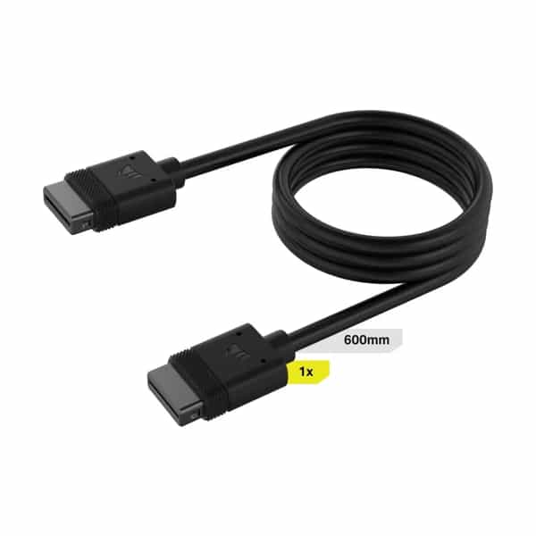 Cable Corsair iCUE LINK 1x 600mm con conector derecho negro CL-9011119-WW