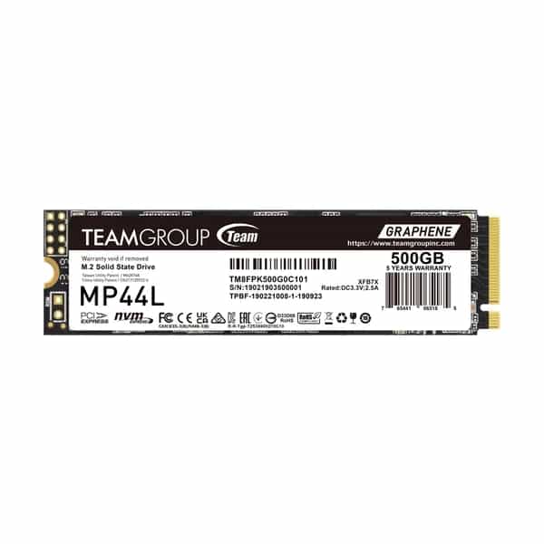 Disco Interno SSD TEAM GROUP MP44L 500GB M.2 NVMe PCIe 4.0 5000MB/s