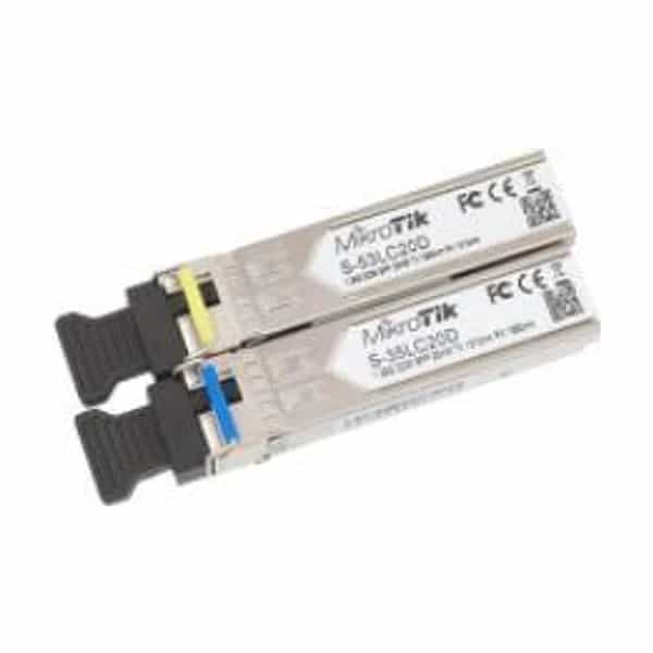 Par de módulos SFP MikroTik S-35LC20D + S-53LC20D 1.25G monomodo 20km