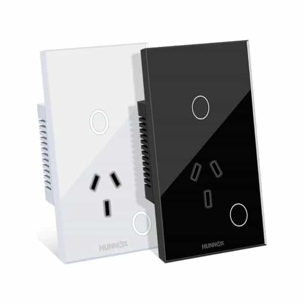 Tomacorriente con tecla Hunnox Smart táctil 1 canal Negro DM-TCLWF-NEG