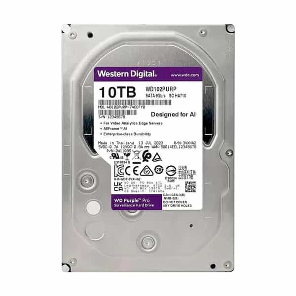 Disco rígido Western Digital Purple 10TB SATA 7200 rpm para videovigilancia WD102PURP