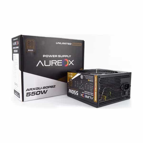 Fuente gamer Aureox 550W 80 Plus Bronze ARXGU-80PBZ-550W