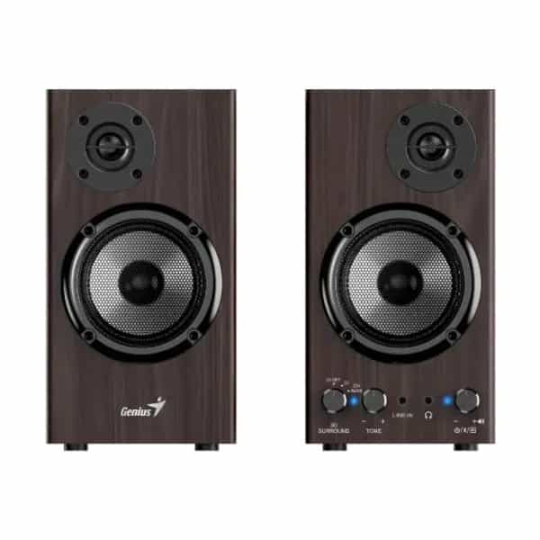 Parlantes Bluetooth Genius SP-HF520 de madera Dark Brown 100-240V